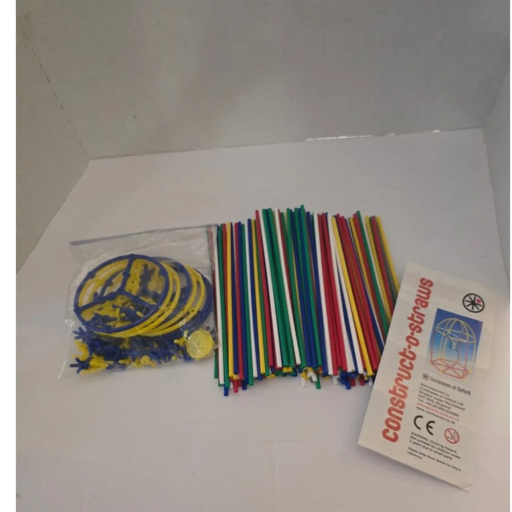 Vintage Construct-o-straws Building Set STEM Educational Toy Multi